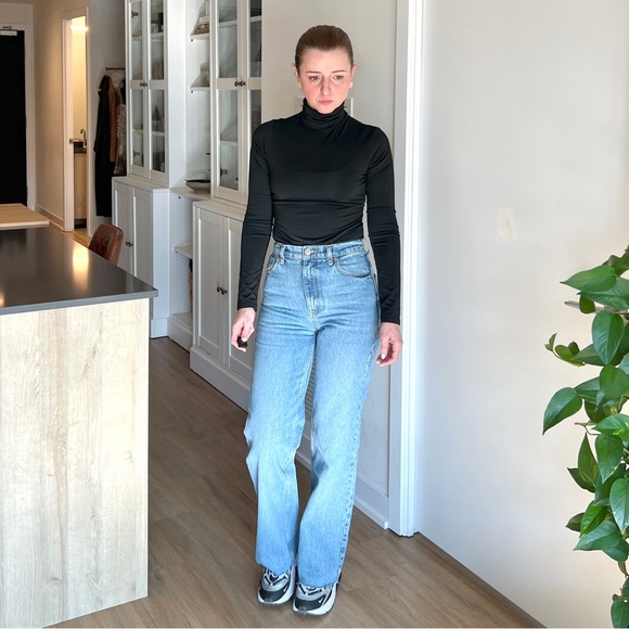 Zara High Waist Wide Leg Lt Denim Sz:2 - Picture 4 of 10